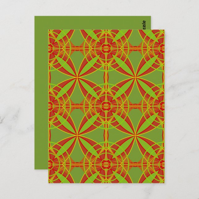 Autumn Fall Colours Abstract Geometric Design Postcard (Front/Back)