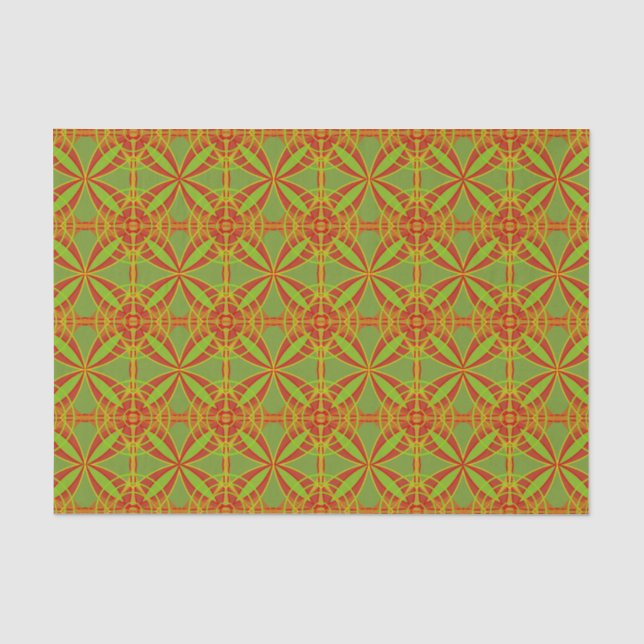 Autumn Fall Colours Abstract Geometric Design Tissue Paper (Front)