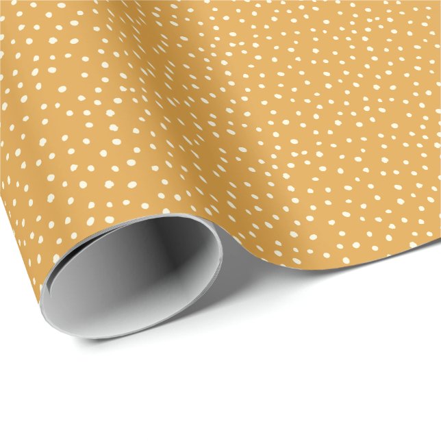 Autumn Fall colours Polka Dot mustard yellow Wrapping Paper (Roll Corner)