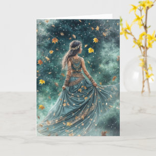 Autumn Fall Equinox Bohemian Inspired Child  Card