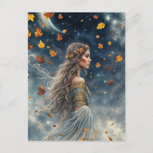 Autumn Fall Equinox Fantasy Mystical Magical Holiday Postcard