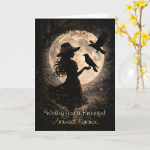 Autumn Fall Equinox Harvest Moon Ravens Card