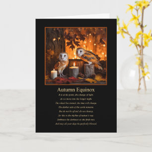 Autumn Fall Equinox Mabon with Owls and Candles  Card