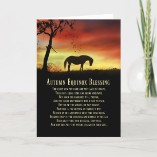 Autumn Fall Equinox with Horse and Tree Card