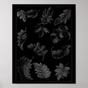 Autumn Fall Falling Leaves Pattern October Cottage Poster