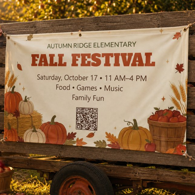 Autumn Fall Festival Banner (Fall Festival - Autumn - Thanksgiving themed - School - Community - Church - Charity )