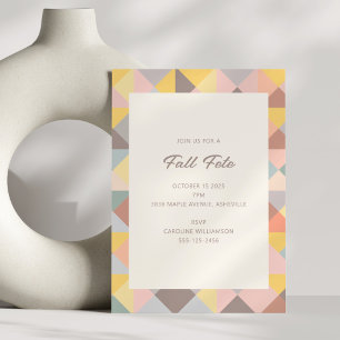 Autumn Fall Fete Party Gathering Simple Modern Invitation