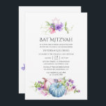 Autumn - Fall Floral Bat Mitzvah Invitation<br><div class="desc">Sweet peas and pumpkins bat mitzvah invite with hues of pink,  purple,  violet and blue and elegant handwriting typography customisable to your event specifics.</div>