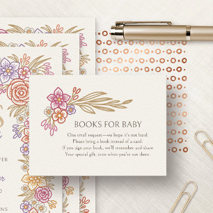 Autumn Fall Floral Books Baby Shower Enclosure Card