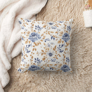 Autumn Fall Floral Pattern Farmhouse Porch Cushion