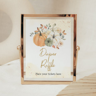 Autumn Fall Floral Pumpkin Diaper Raffle Poster