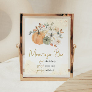 Autumn Fall Floral Pumpkin Mum Osa Bar Poster
