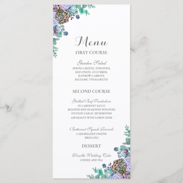 Autumn Fall Floral Pumpkin Wedding Menu (Front)