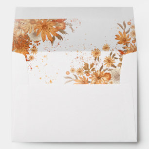 Autumn Fall Floral Rustic Watercolor Wedding Envelope