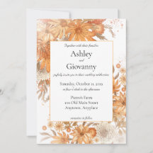 Autumn Fall Floral Rustic Watercolor Wedding