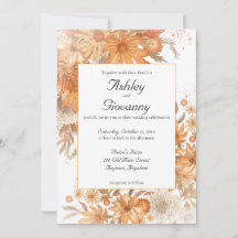 Autumn Fall Floral Rustic Watercolor Wedding