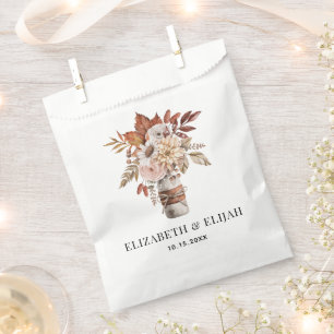 Autumn Fall Floral Terracotta Wedding  Favour Bags