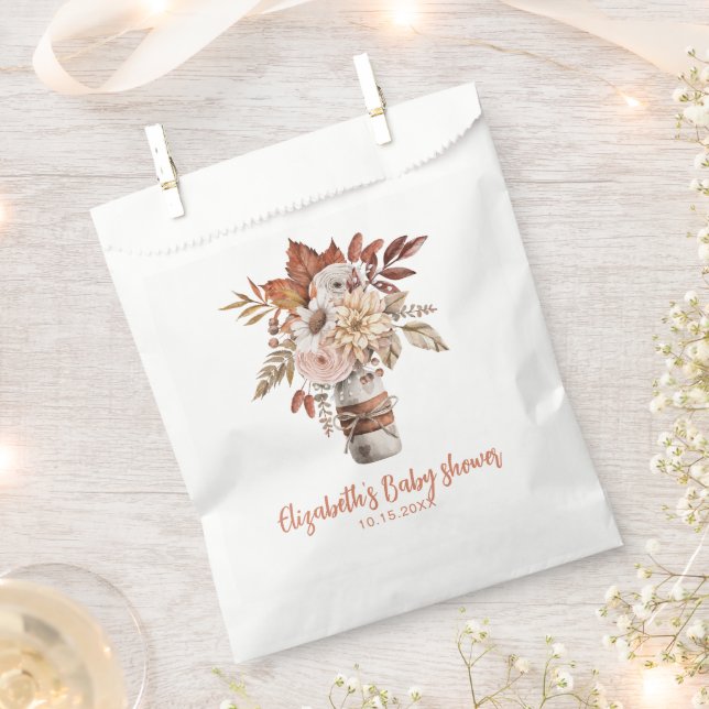 Autumn Fall Floral Terracotta Wedding  Favour Bags (Clipped)