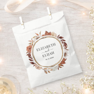 Autumn Fall Floral Terracotta Wedding  Favour Bags