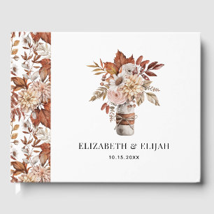 Autumn Fall Floral Terracotta Wedding  Guest Book