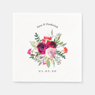 Autumn - Fall Floral Wedding Napkin
