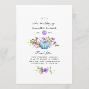 Autumn - Fall Floral Wedding Programme