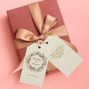 Autumn Fall Florals Personalise textured Gift Tags