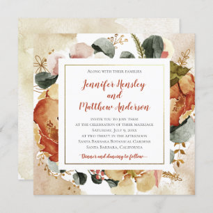 Autumn Fall Florals Wedding Invitation