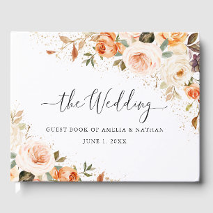 Autumn Fall Flower Floral Wedding Guest Book