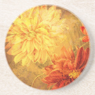Autumn Fall Flowers Throw Pillow Coaster
