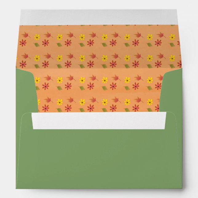 Autumn Fall Flowersl and Leaves  Envelope (Back (Bottom))