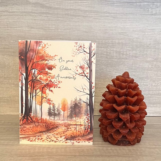 Autumn Fall Foliage 50th Golden Anniversary Card (Creator Uploaded)