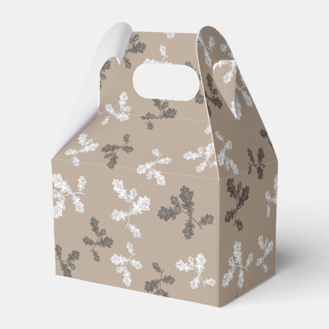 Autumn Fall Foliage Leaves Brown Pattern Favour Box (Front Side)
