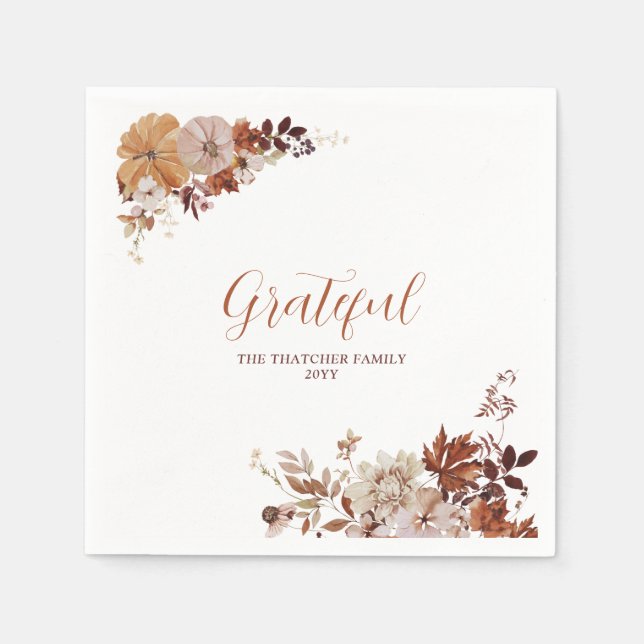 Autumn/Fall  Friends giving /Thanks giving Dinner Napkin (Front)