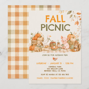 Autumn Fall Garden Picnic Invitation
