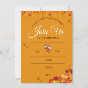 Autumn Fall Gathering Invitation Card