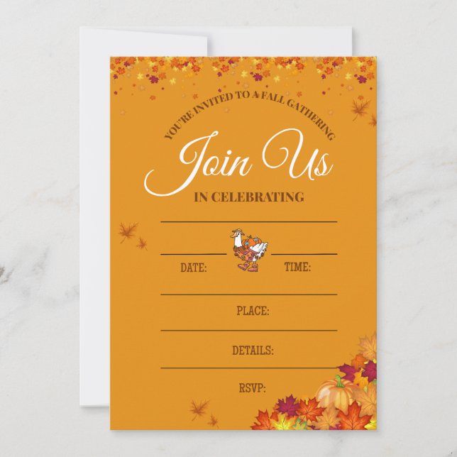 Autumn Fall Gathering Invitation Card (Front)