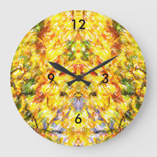 Autumn Fall Gold Large Clock