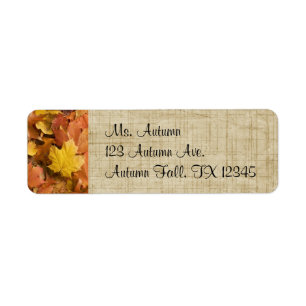Autumn Fall Golden Leaves Return Address Labels