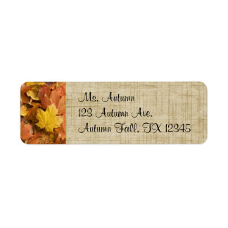 Autumn Fall Golden Leaves Return Address Labels