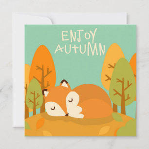 Autumn Fall Greeting Flat Card