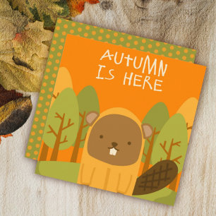 Autumn Fall Greeting Flat Card