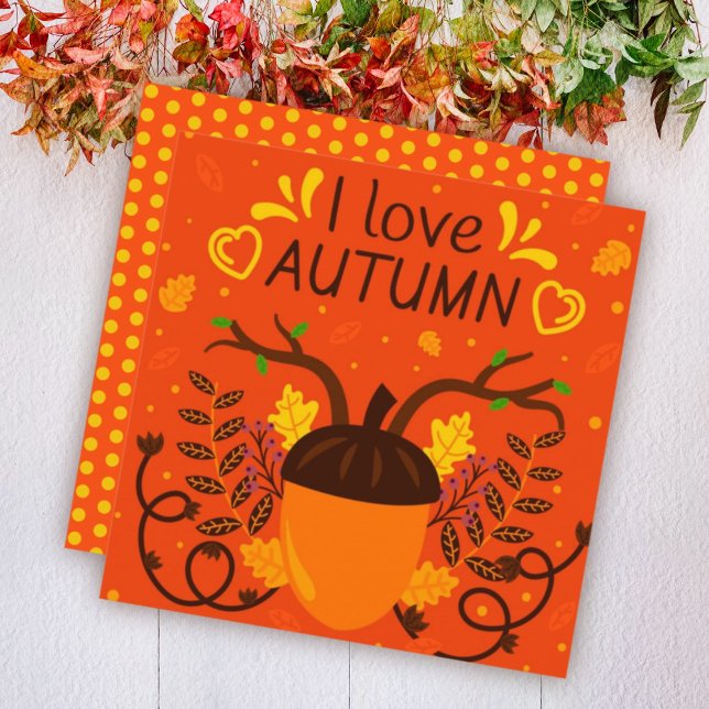 Autumn Fall Greeting Flat Card (Creator Uploaded)