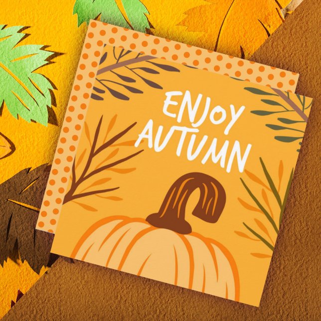 Autumn Fall Greeting Flat Card (Creator Uploaded)