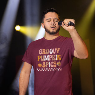 Autumn Fall-Groovy Pumpkin Spice Design T-Shirt