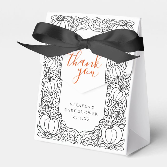 Autumn Fall Halloween Baby Shower Thank You Favour Box (Front Side)