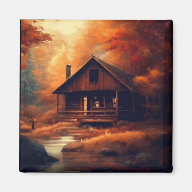 Autumn/Fall/Halloween/rustic painting Magnet (Front)