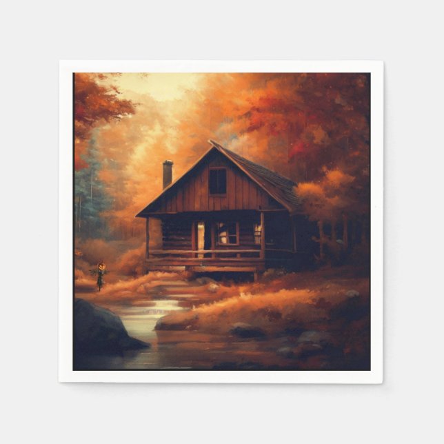 Autumn/Fall/Halloween/rustic painting Napkin (Front)