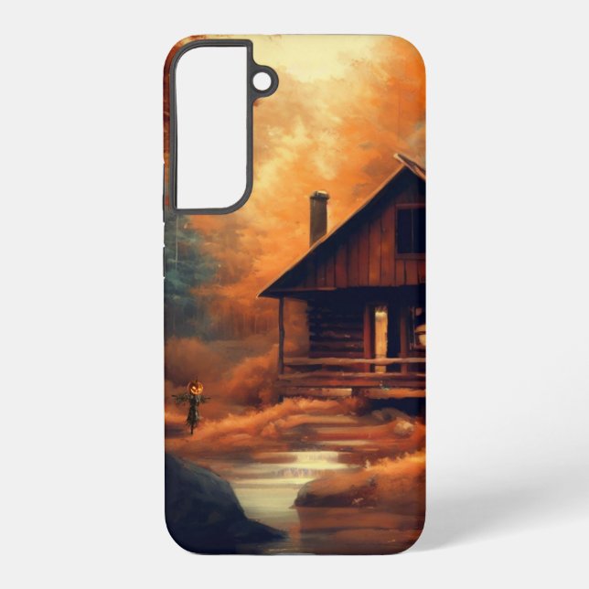 Autumn/Fall/Halloween/rustic painting Samsung Galaxy S22+ Case (Back)