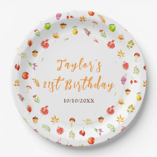 Autumn Fall Harvest Birthday Party Paper Plate
